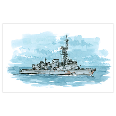 Original drawing by Titwane - Le Charles de Gaulle - Frigate