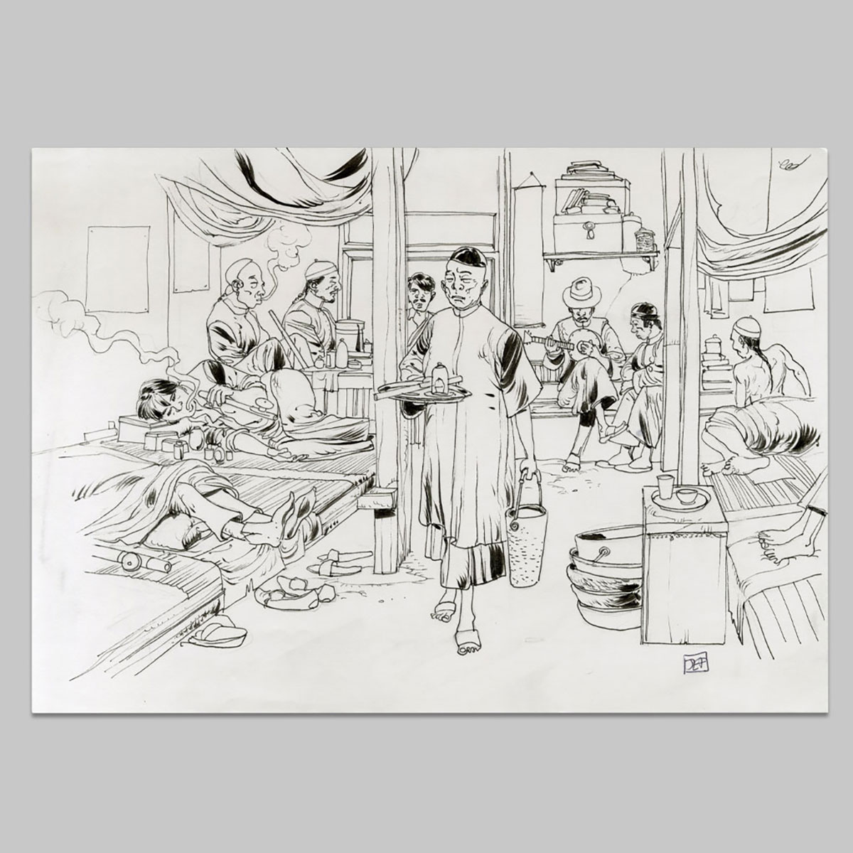 Illustration originale Flash, La fumerie d'opium